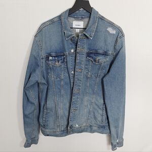 Old Navy Denim Distressed Cotton Blend Men's Jacket Size XL